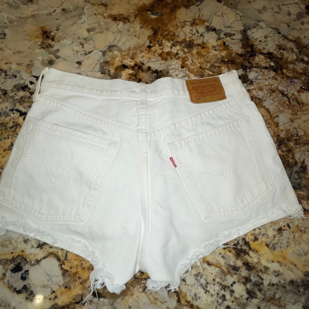 White Denim Levi's Shorts